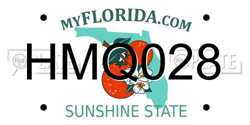 HMQ028 Florida License Plate