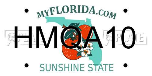 HMQA10 Florida License Plate