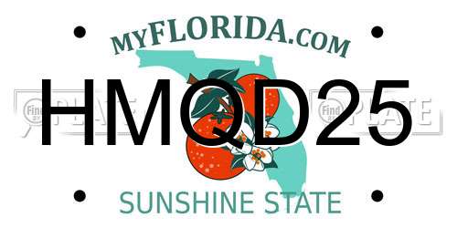 HMQD25 Florida License Plate