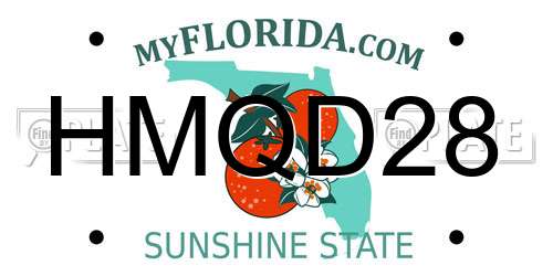 HMQD28 Florida License Plate