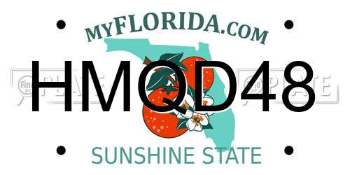 HMQD48 Florida License Plate