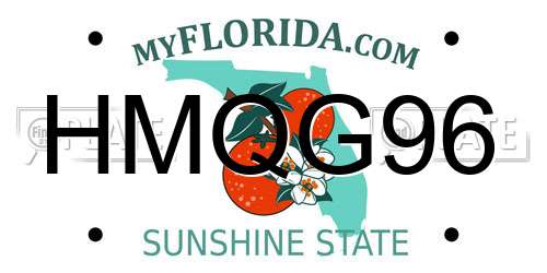 HMQG96 Florida License Plate