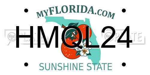 HMQL24 Florida License Plate