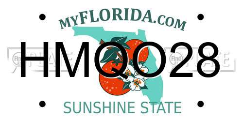 HMQO28 Florida License Plate