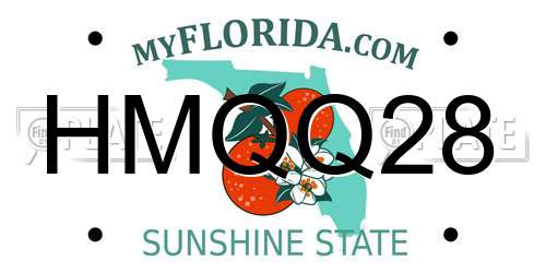 HMQQ28 Florida License Plate
