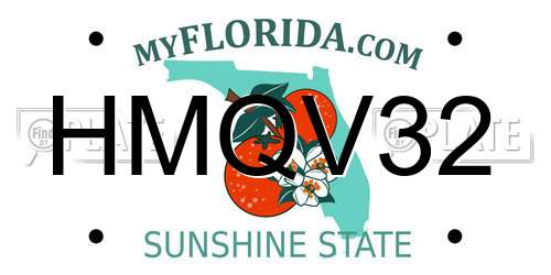 HMQV32 Florida License Plate