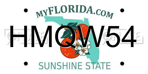 HMQW54 Florida License Plate