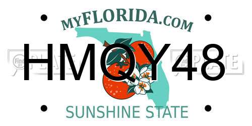 HMQY48 Florida License Plate