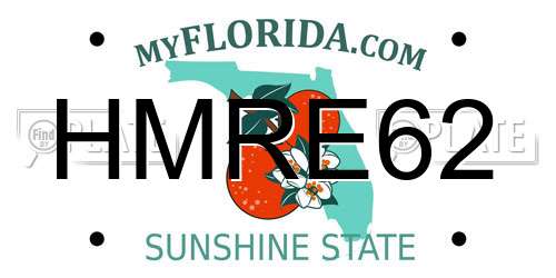 HMRE62 Florida License Plate