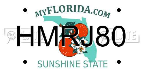 HMRJ80 Florida License Plate