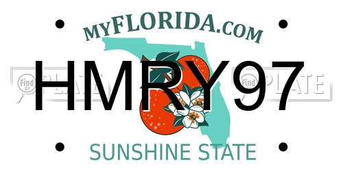 HMRY97 Florida License Plate