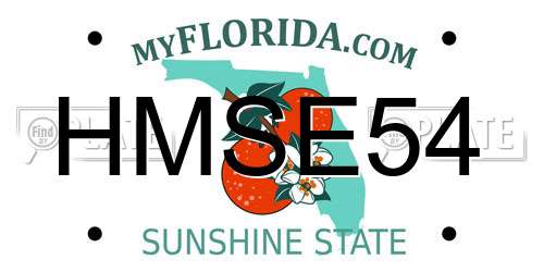 HMSE54 Florida License Plate