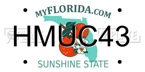 HMUC43 Florida License Plate