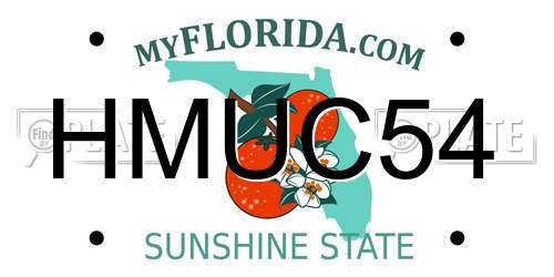 HMUC54 Florida License Plate
