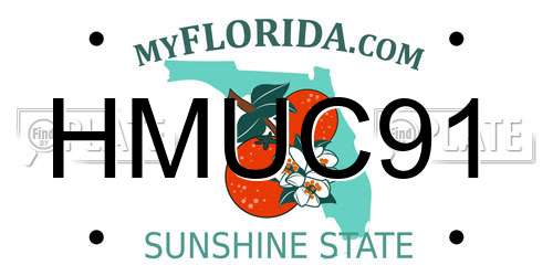 HMUC91 Florida License Plate