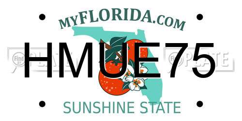 HMUE75 Florida License Plate