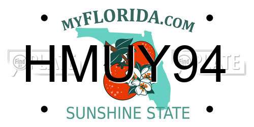 HMUY94 Florida License Plate