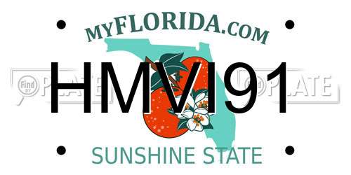 HMVI91 Florida License Plate