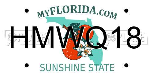 HMWQ18 Florida License Plate