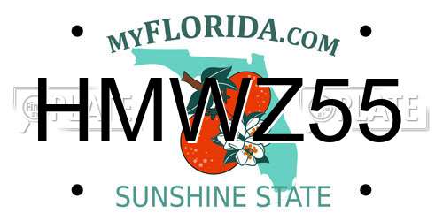 HMWZ55 Florida License Plate