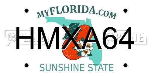HMXA64 Florida License Plate