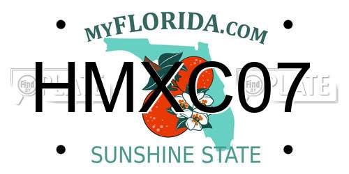 HMXC07 Florida License Plate