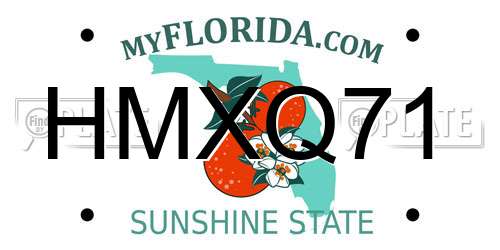 HMXQ71 Florida License Plate
