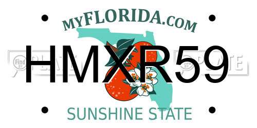 HMXR59 Florida License Plate