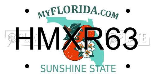 HMXR63 Florida License Plate
