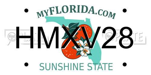 HMXV28 Florida License Plate