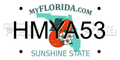 HMYA53 Florida License Plate
