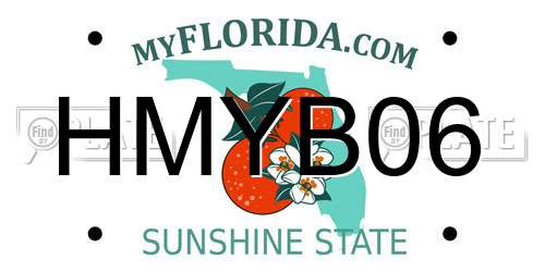 HMYB06 Florida License Plate