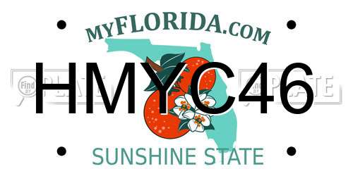 HMYC46 Florida License Plate