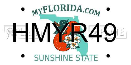 HMYR49 Florida License Plate