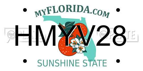 HMYV28 Florida License Plate