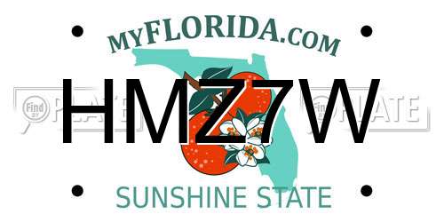 HMZ7W Florida License Plate