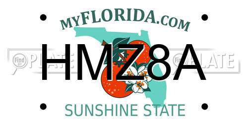HMZ8A Florida License Plate