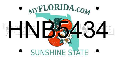 HNB5434 Florida License Plate