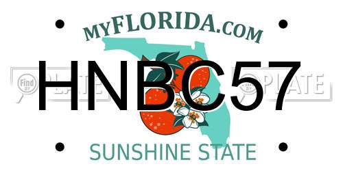 HNBC57 Florida License Plate