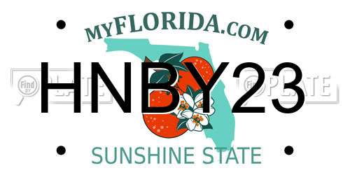 HNBY23 Florida License Plate