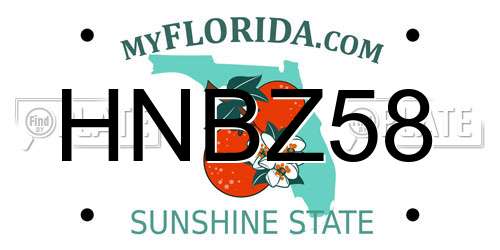HNBZ58 Florida License Plate
