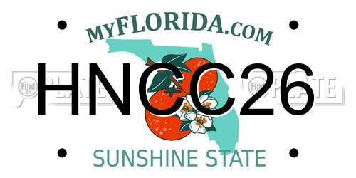HNCC26 Florida License Plate