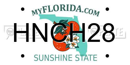 HNCH28 Florida License Plate