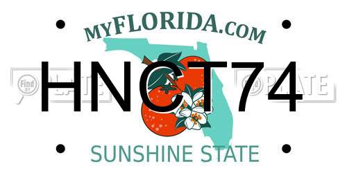 HNCT74 Florida License Plate