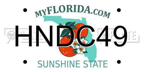 HNDC49 Florida License Plate