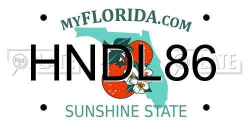 HNDL86 Florida License Plate