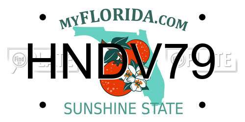 HNDV79 Florida License Plate