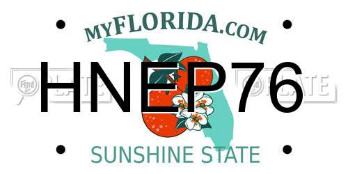 HNEP76 Florida License Plate