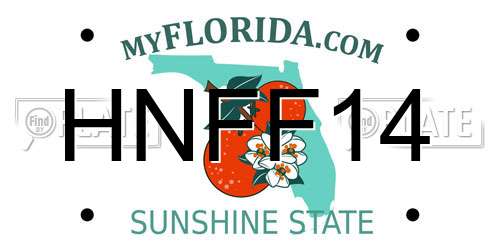 HNFF14 Florida License Plate
