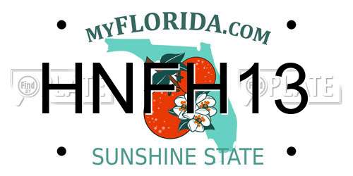 HNFH13 Florida License Plate